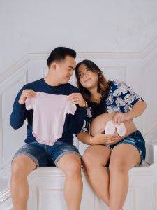 maternity couple studio photoshoot