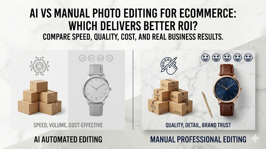 AI vs Manual Photo Editing for Ecommerce Which Delivers Better ROI